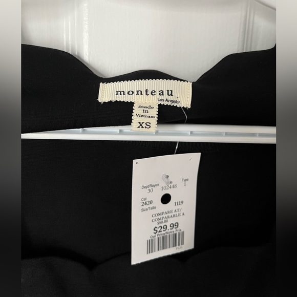 Black Monteau Scallop Neckline Dress (Size XS) - Picture 3 of 4